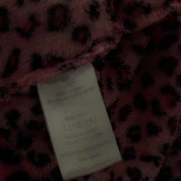 Little Miss Matched kids robe. PINK CHEETAH PRINT. SIZE Large 12/14. - Picture 6 of 6